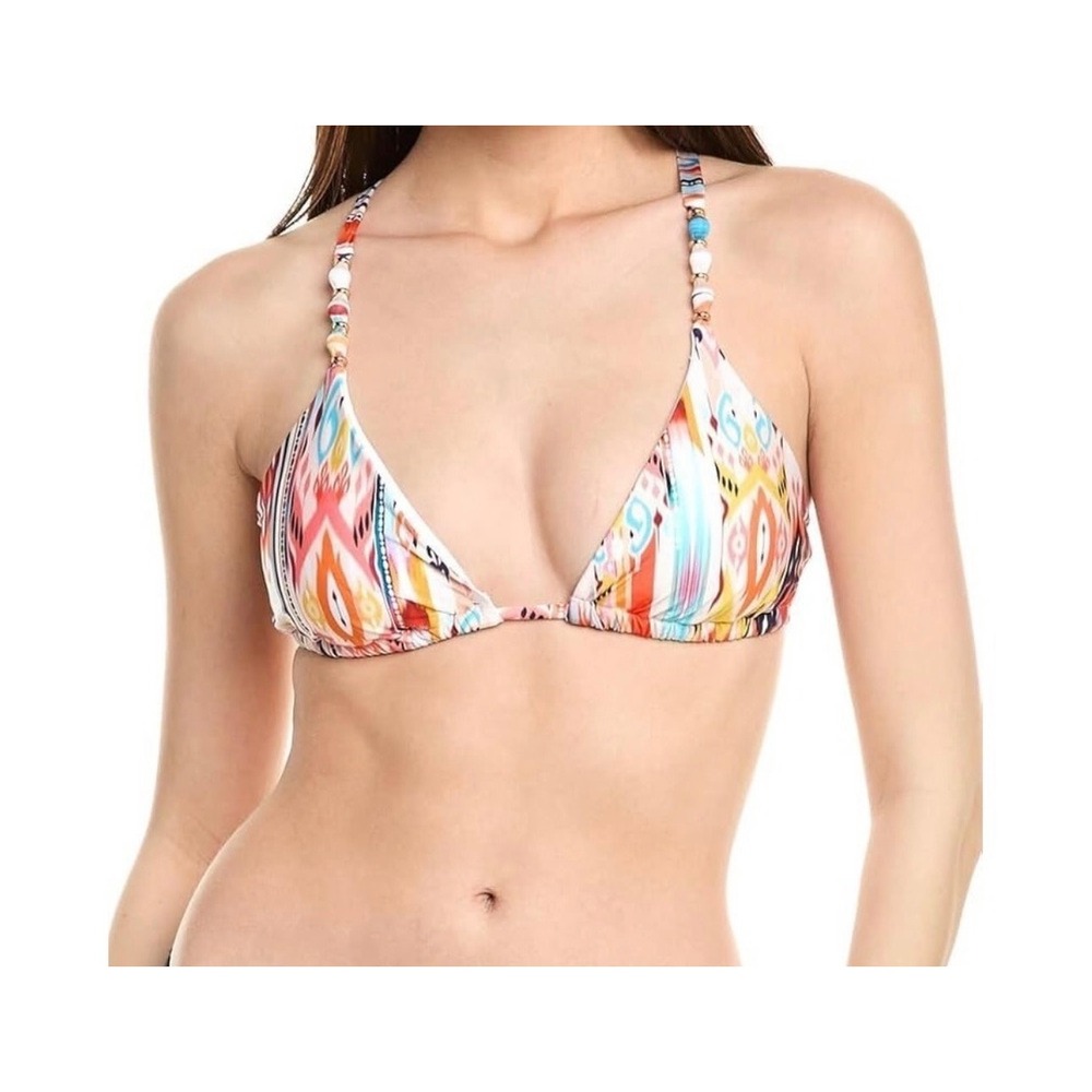 La Blanca Desert Dream Cross-Back Triangle Bikini Top Multi Color NWT